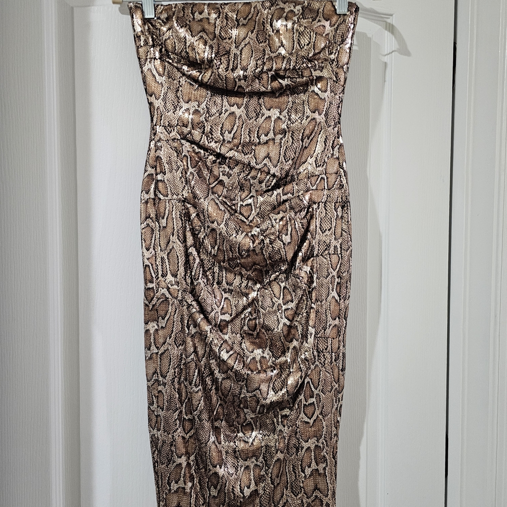 NWT Nookie Strapless Blind Date Midi Dress S